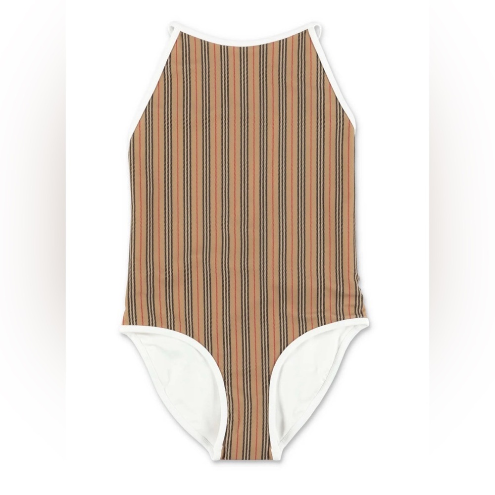 Burberry Kids Icon Striped One-Piece Swimsuit - size 6